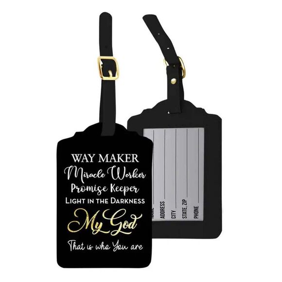 Vegan Leather Statement Luggage Tag Set | Way Maker - Picture 1 of 3